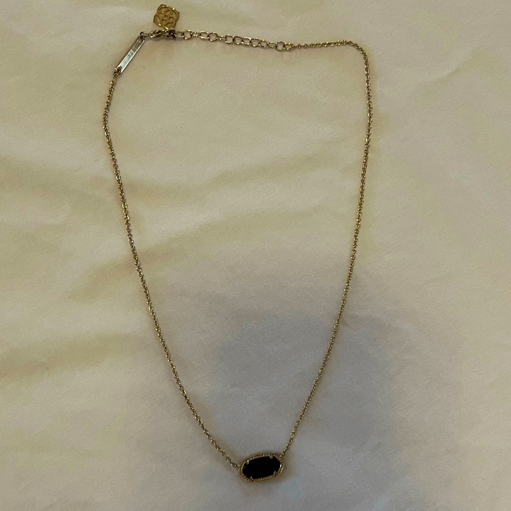Kendra Scott Gold Necklace with Black Stone